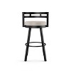 Amisco Render Upholstered Counter Height Barstool Cream/Black: Modern Metal Design, Integrated Armrests, Faux Leather - image 3 of 4