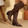 Berness Women's Anniston Embossed Stitching Western Knee-High Boots - 4 of 4