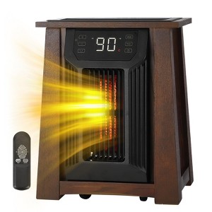 Infrared Space Heater for Indoor Use with 8 Heating Quartz Elements, 1500W Electric Room Heaters for Bedroom Office - 1 of 4