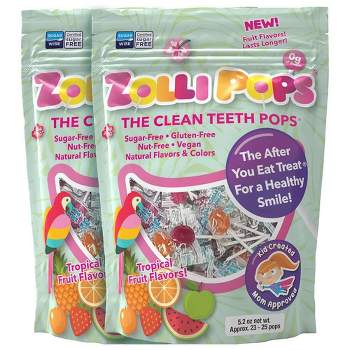 Zolli Pops Tropical Sugar Free Lollipops Candy Double - 5.2oz/2pk