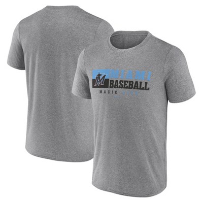 MLB Miami Marlins Men's Gray Short Sleeve T-Shirt