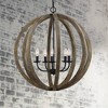 Generation Lighting Allier 26" Weathered Oak Wood Orb Pendant Light - 2 of 4