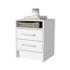 TiramisuBest Philadelphia Nightstand Two Drawers Concealed Shelf Black All Metal Railings Pulls Bedroom Living Room Bedside Storage - 3 of 4