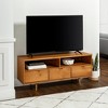 Chic Crate - 58" Mid-Century TV Stand w/ 3 Drawers & Open Storage - Solid Walnut Media Console for 65" TVs - Toasted Caramel - 3 of 4