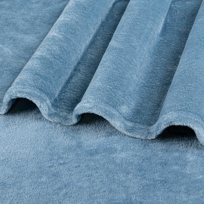 Dusty Blue Soft Fleece Flannel Throw Blanket