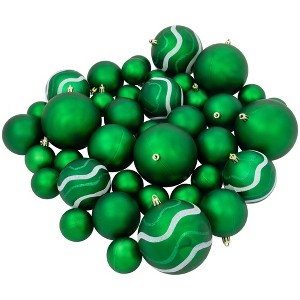 Northlight Shatterproof Christmas Ball Ornaments - Green - 4" (100mm) - 39ct - 1 of 4