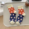 Anna-Kaci 6pk Women's Color - Blocked Polka Dot Cotton Ankle Socks - Trendy Ins - Style Socks - 4 of 4