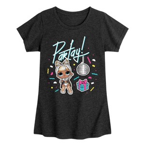 Girls' - LOL Surprise! - Partay with Kitty Queen Fitted Short Sleeve Graphic T-Shirt - 1 of 4