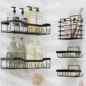 Hearth & Harbor Shower Caddy Adhesive Shower Organizer, Large Capacity Stainless Steel Shower Caddies - 1 of 4