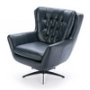 Faux Leather Swivel Chair with Decorative Top Stitching, Plush Foam Seat, and 360-Degree Swivel - 4 of 4