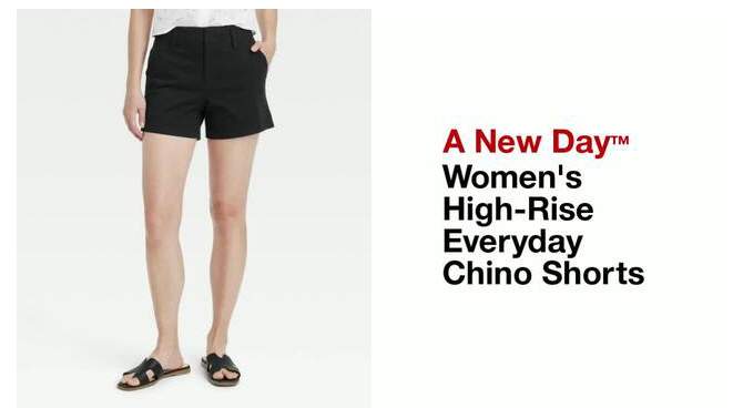Women's High-Rise Everyday Chino Shorts - A New Day™, 2 of 14, play video