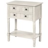 ACEPANO 23.7 in. W Narrow Console Table with Three Storage Drawers and Bottom Shelf-Ivory White - 4 of 4