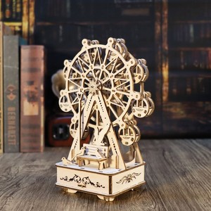 Angel Sar Ferris Wheel Music Box 3D Wooden Puzzle, DIY Handcraft Model Kit with Rotating Mechanism, Mechanical Engineering Toy for Adults - 1 of 4