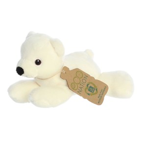 Aurora Small Eco Softies Polar Bear Eco Nation Eco-Friendly Stuffed Animal White 8" - 1 of 4