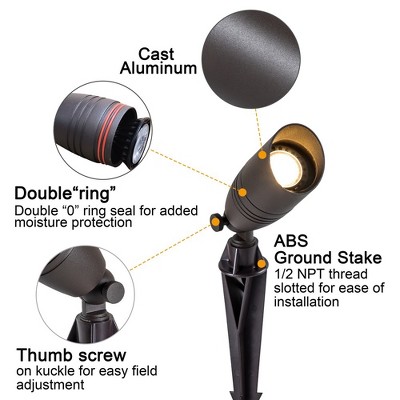 Dark Bronze Low Voltage Outdoor Landscape Spot Light Pack