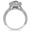 Pompeii3 1ct Blue Sapphire Diamond Halo Vintage Engagement Round Cut Ring 14K Gold - 3 of 4