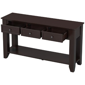Vynxaria 55.4" Modern Entryway Console Table with Storage Drawers and Poplar Legs - 1 of 4