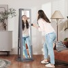 HOMCOM Jewelry Cabinet, 360° Swivel Jewelry Armoire with Full-Length Mirror, Storage Shelves, Interior Small Mirror, for Bedroom Living Room - 3 of 4