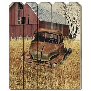Granddads Old Truck by Billy Jacobs, Printed Wall Art on a Wood Picket Fence - 1 of 2