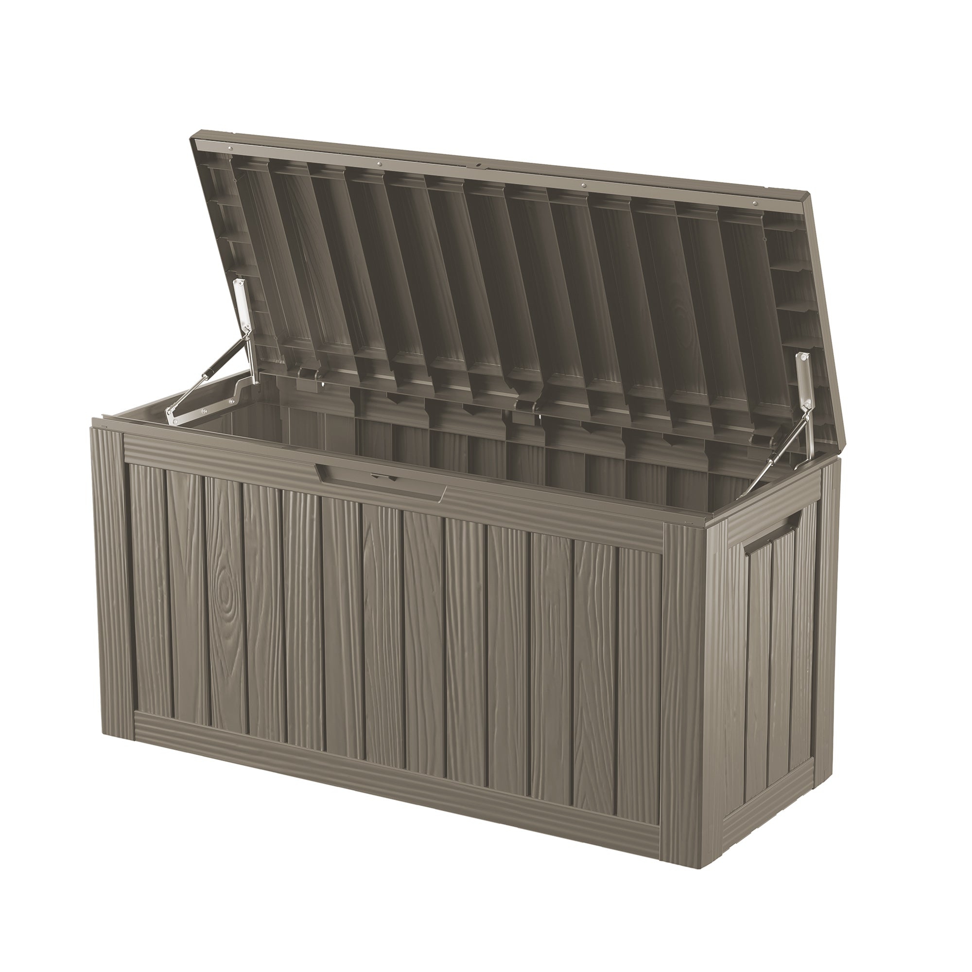 80 Gallon Resin Deck Box, Lockable Waterproof Outdoor Storage Container for Pool Accessories, Patio and Garden - Brown