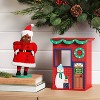 Santa Fabric Dog Figurine Wearing Scarf and Hat with Christmas Gifts -  Wondershop™