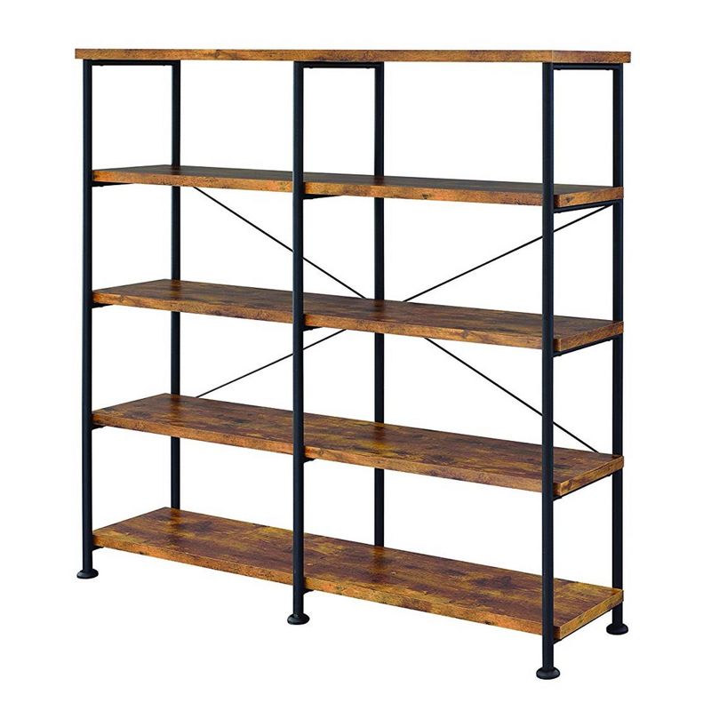 63" Industrial 4 Tier Bookshelf with Particleboard and Metal Frame - Benzara, 1 of 15
