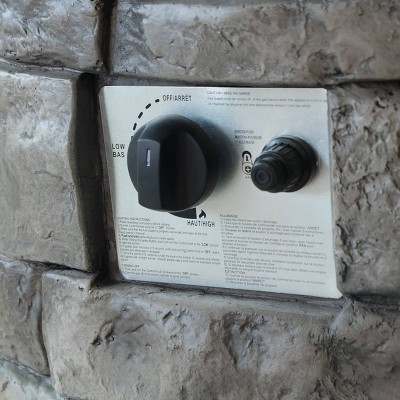 Gray Lightweight Concrete Circular Gas Fire Pit Table