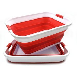 SAMMART Collapsible Plastic Laundry Basket/ Washtub - 1 of 4