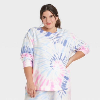 Women's Plus Size Tie-Dye Sweatshirt - Ava & Viv™ Blue X