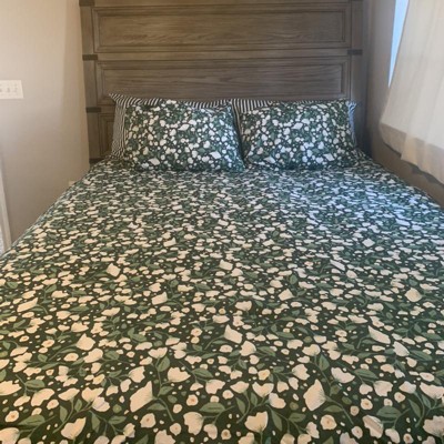5pc Twin Extra Long Floral Printed Microfiber Reversible Comforter & Sheets  Set Dark Green - Room Essentials™ : Target