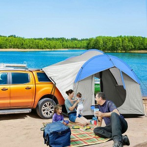 Resenkos 2000mm Waterproof SUV Tent, Car Tent 3 Doors & Mesh Window, for 5-6 Person Camping, Travel, Gray - 1 of 4