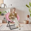 Comfy Oversized Saucer Chair - Plush Reading Lounger for Adults, Sturdy XL Frame, Foldable Accent Chair for Bedroom, Living Room & Dorm - 2 of 4