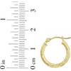 14k Yellow Gold 2mm Diamond Cut Tube Hoop Earrings - 3 of 3