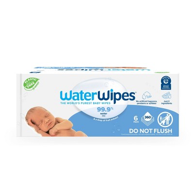 Image of WaterWipes Plastic-Free Original Unscented 99.9% Water Based Baby Wipes - 360ct