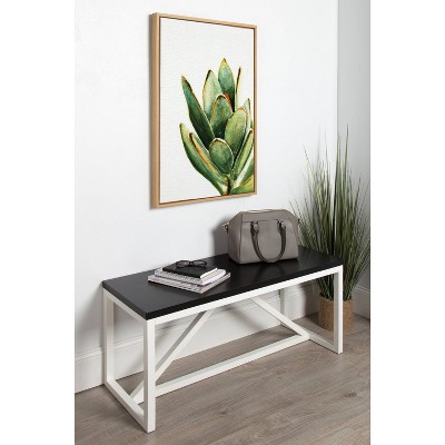Sylvie Succulent Botanical Canvas Print with Natural Frame
