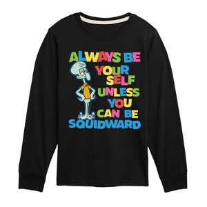 Boys' - SpongeBob SquarePants - Always Be Yourself Squidward Long Sleeve Graphic T-Shirt - 1 of 4