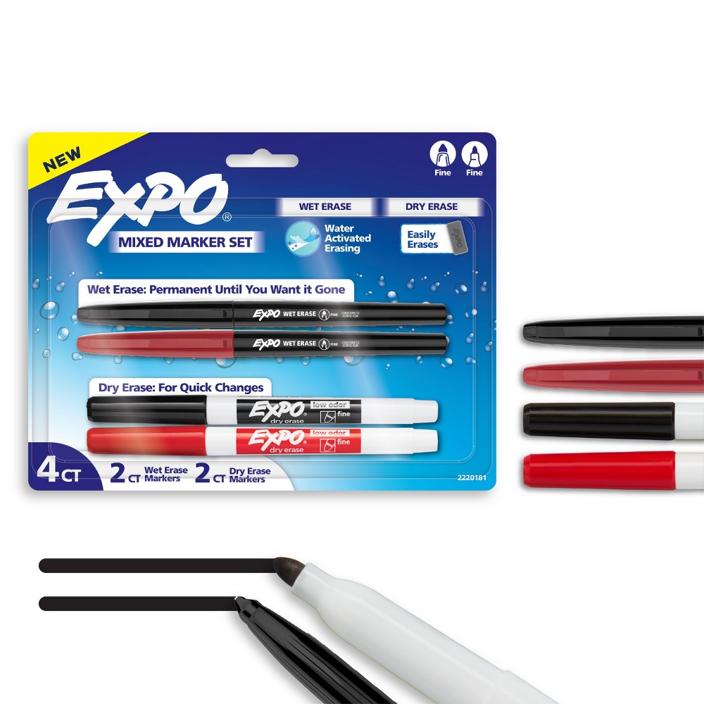 Expo 4ct Asst Dry Erase Marker Reds