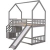 NicBex Twin over Twin Bunk Bed with Guardrail and Convertible Slide,House Loft Bed with Storage Staircase,Noise Reduced Bunk Beds for Bedroom - 2 of 4
