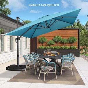 PURPLE LEAF 10x13 Ft Cantilever Umbrella Rectangle Outdoor Patio Umbrella Large Umbrella with 360-Degree Rotation Adjustable With Base - 1 of 4