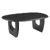 The Urban Port 43" Coffee Table Handcrafted Acacia Wood Cut Out Rounded Panel Legs Black - 3 of 4