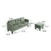 Homy Casa L-Shaped Sectional Sofa with Corduroy Upholstery and Reversible Ottoman, Soft Modern Living Room Couch - 3 of 4