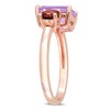 EVERLY JEWELRY | Rose Silver 2 4/5ct TGW Octagon Amethyst and Garnet Ring - 2 of 4