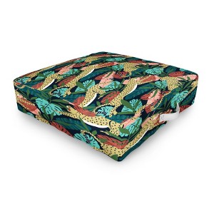 Heather Dutton Spotted Jungle Cheetahs Midnight Outdoor Floor Cushion - Deny Designs - 1 of 2