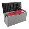 VisioGear 75gal Lockable Outdoor Garden Plastic Storage Deck Box for Tools Cushions Toys, Grey & Black, 44"*19.3"*21.3" - 2 of 4