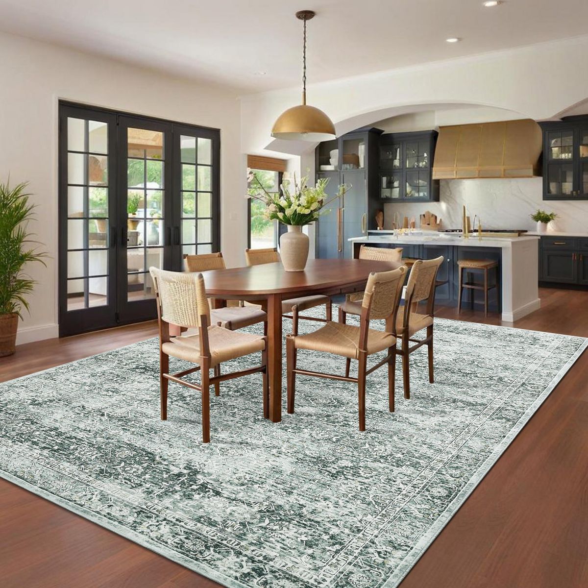 Vintage Washable Area Rugs with Non Slip for Living Room Bedroom Thin Boho Large Floor Carpet Rugs for Hallway High Traffic Area - thumbnail 9