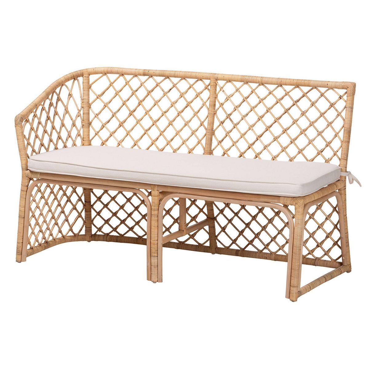 bali & pari Frayne Bohemian Rattan 3  Piece Dining Nook Set Light Honey - thumbnail 6