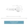 3/4-Inch Curtain Rod- Decorative Ball Finials and Hardware- For Home Decor in Bedroom and Kitchen- 48-84-Inch by Hastings Home (White) - 2 of 4