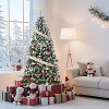 TackView Christmas Tree with Metal Base, Pre-Lit Artificial Pine with LED Lights, Hinged Holiday Tree for Home, Office Holiday Decor - 4 of 4