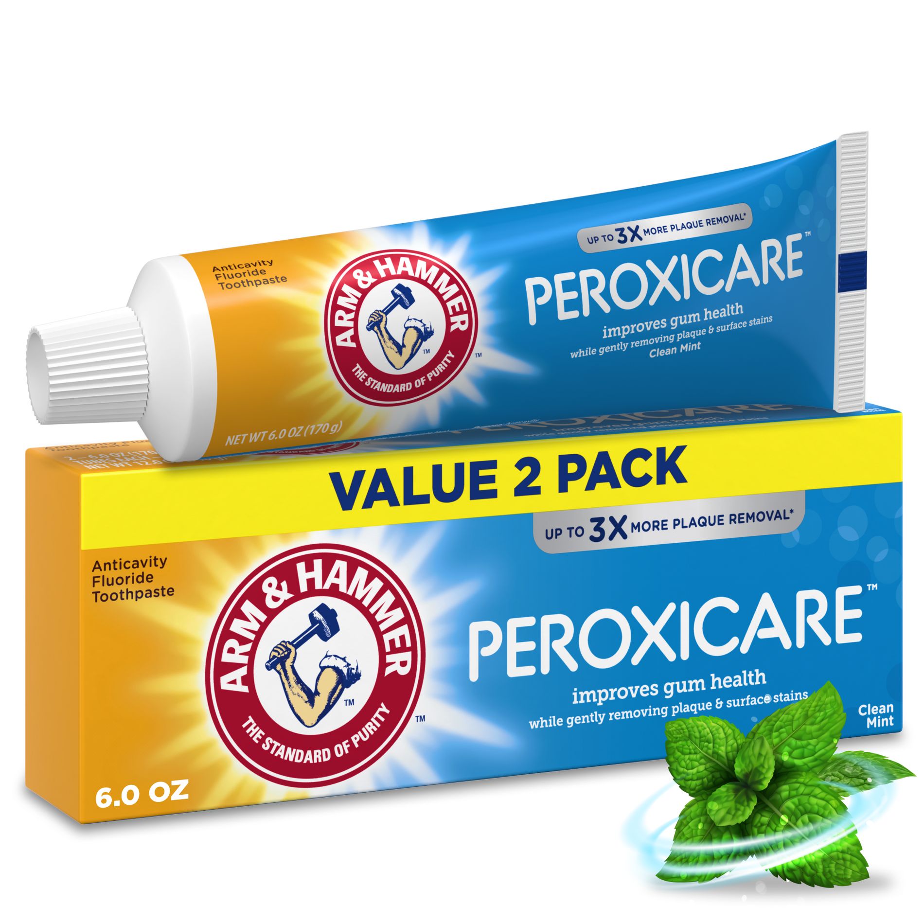 ARM & HAMMER PeroxiCare Gum Health Anticavity Flouride Toothpaste - 6oz/2ct