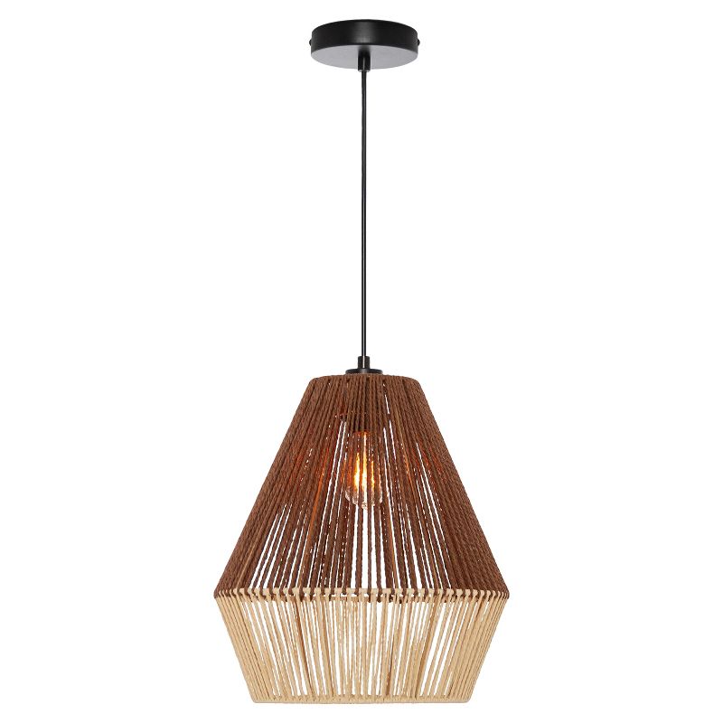 13&#34; Bodhi Metal Pendant Light with Rattan Shade Ceiling Light - River of Goods, 1 of 10